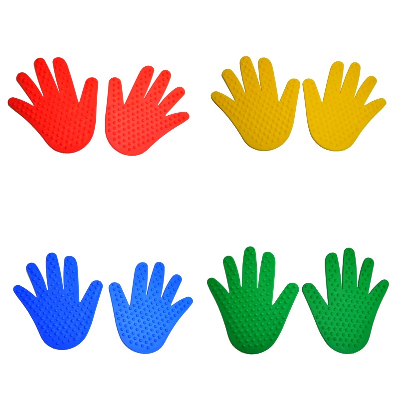SET 4 PARES DE MANOS MARCADORES ANTIDESLIZANTES PISO COLORES - 4