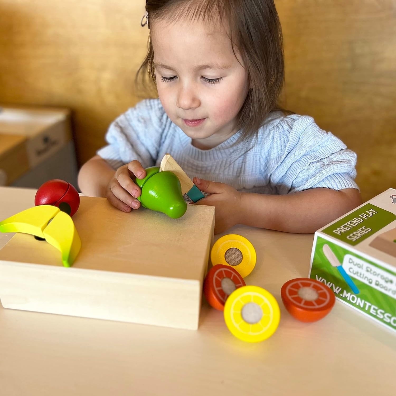 JUEGO MADERA DIDÁCTICO TABLA CORTAR FRUTAS - 2