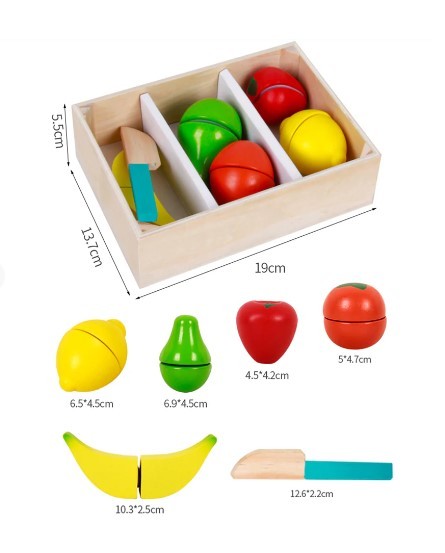 JUEGO MADERA DIDÁCTICO TABLA CORTAR FRUTAS - 3