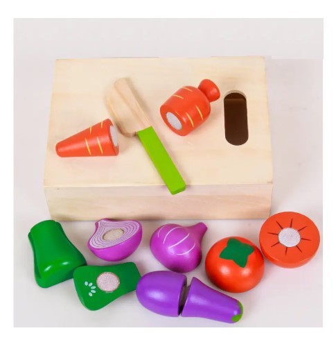 JUEGO MADERA DIDÁCTICO TABLA CORTAR VEGETALES - 4