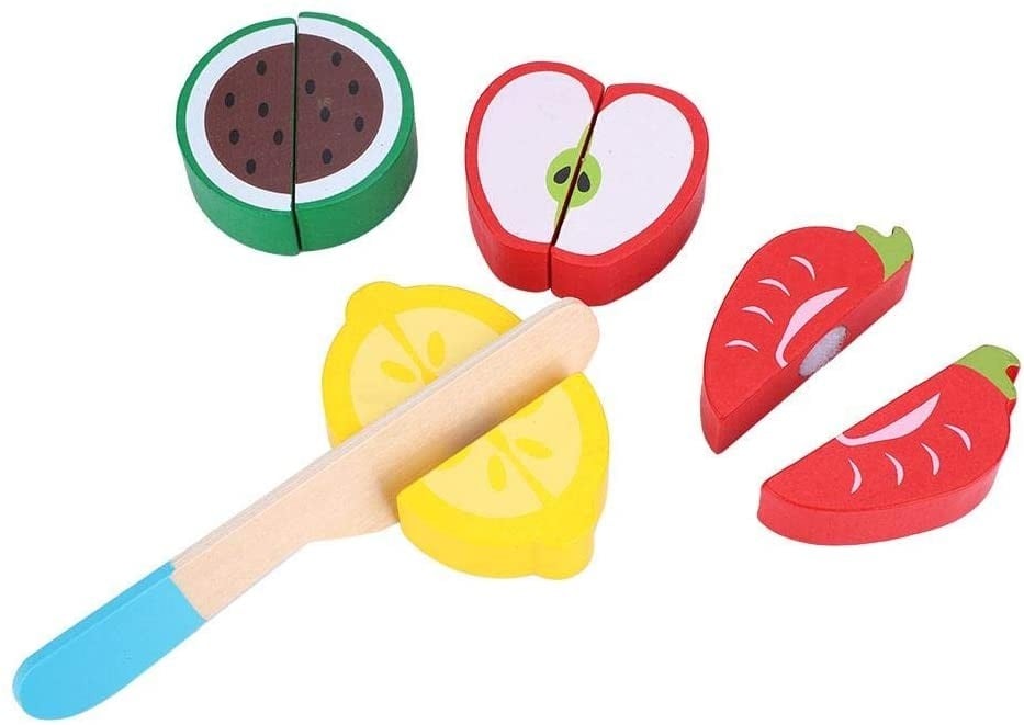 JUEGO MADERA TABLA ENCAJE CORTAR FRUTAS - 3