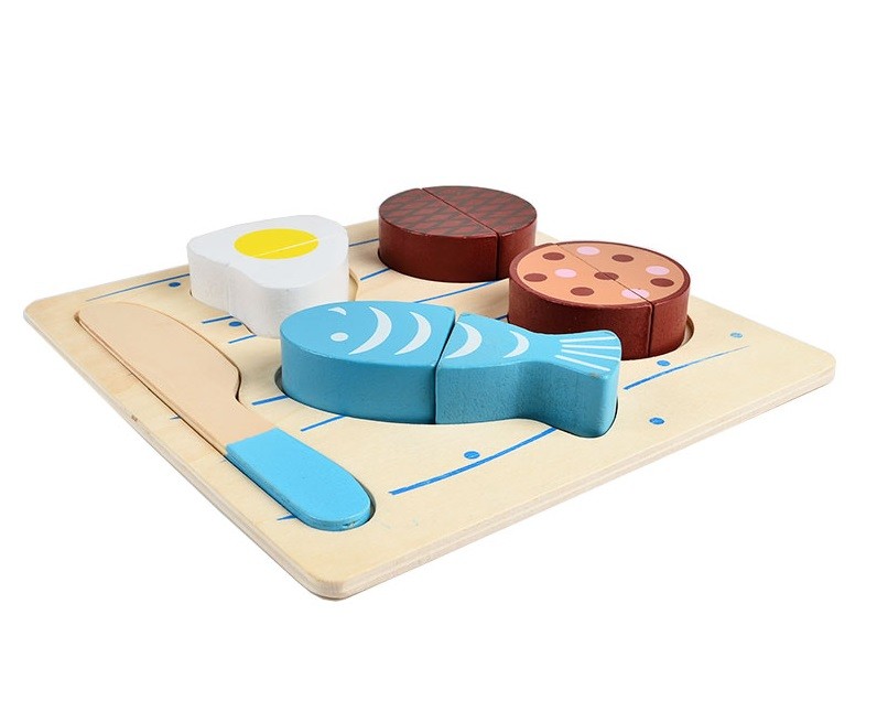 JUEGO MADERA TABLA ENCAJE CORTAR ALIMENTOS - 2