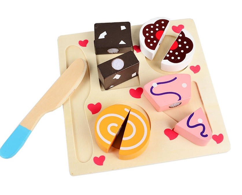 JUEGO MADERA TABLA ENCAJE CORTAR PASTELES - 2