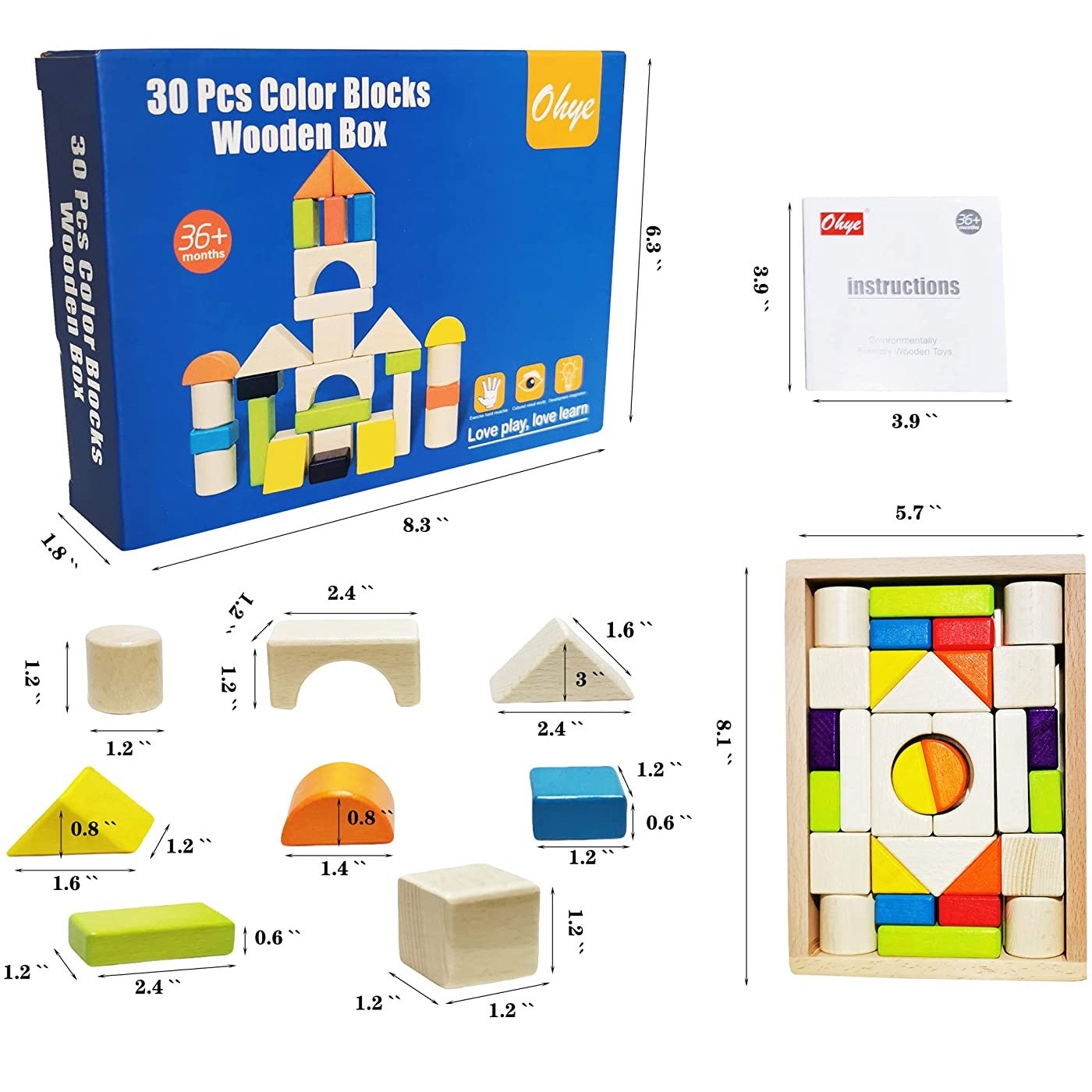 SET BLOQUES MADERA 30 PIEZAS - 5