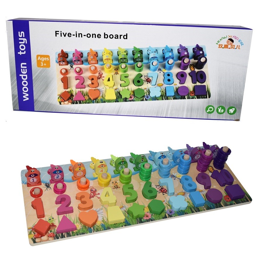 JUEGO DIDÁCTICO MATEMÁTICO MADERA PUZZLE PESCA ZK-90 - 2