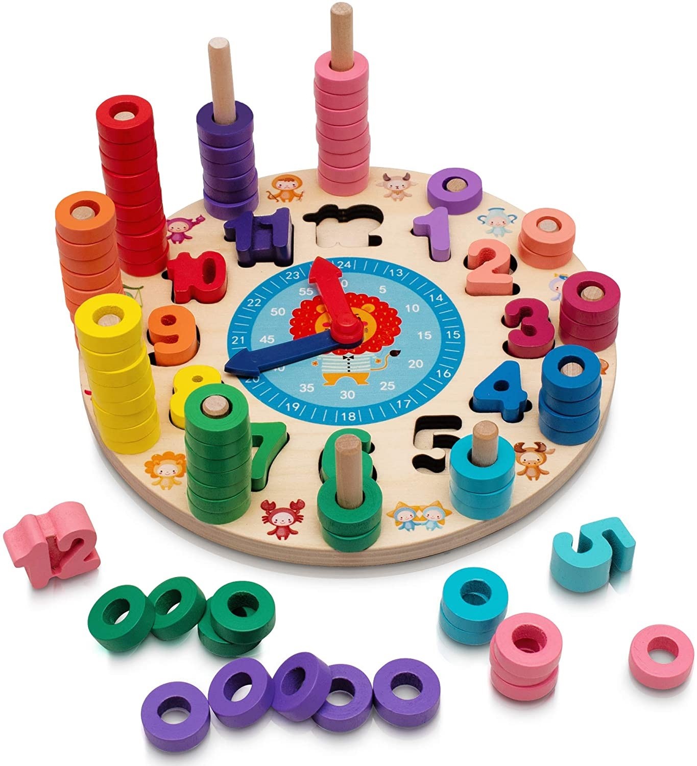 JUEGO MADERA RELOJ ENCAJE ZK-165 - 1