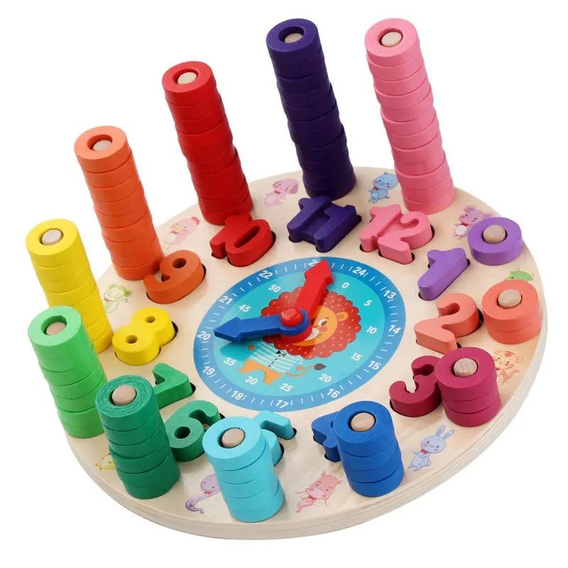 JUEGO MADERA RELOJ ENCAJE ZK-165 - 2