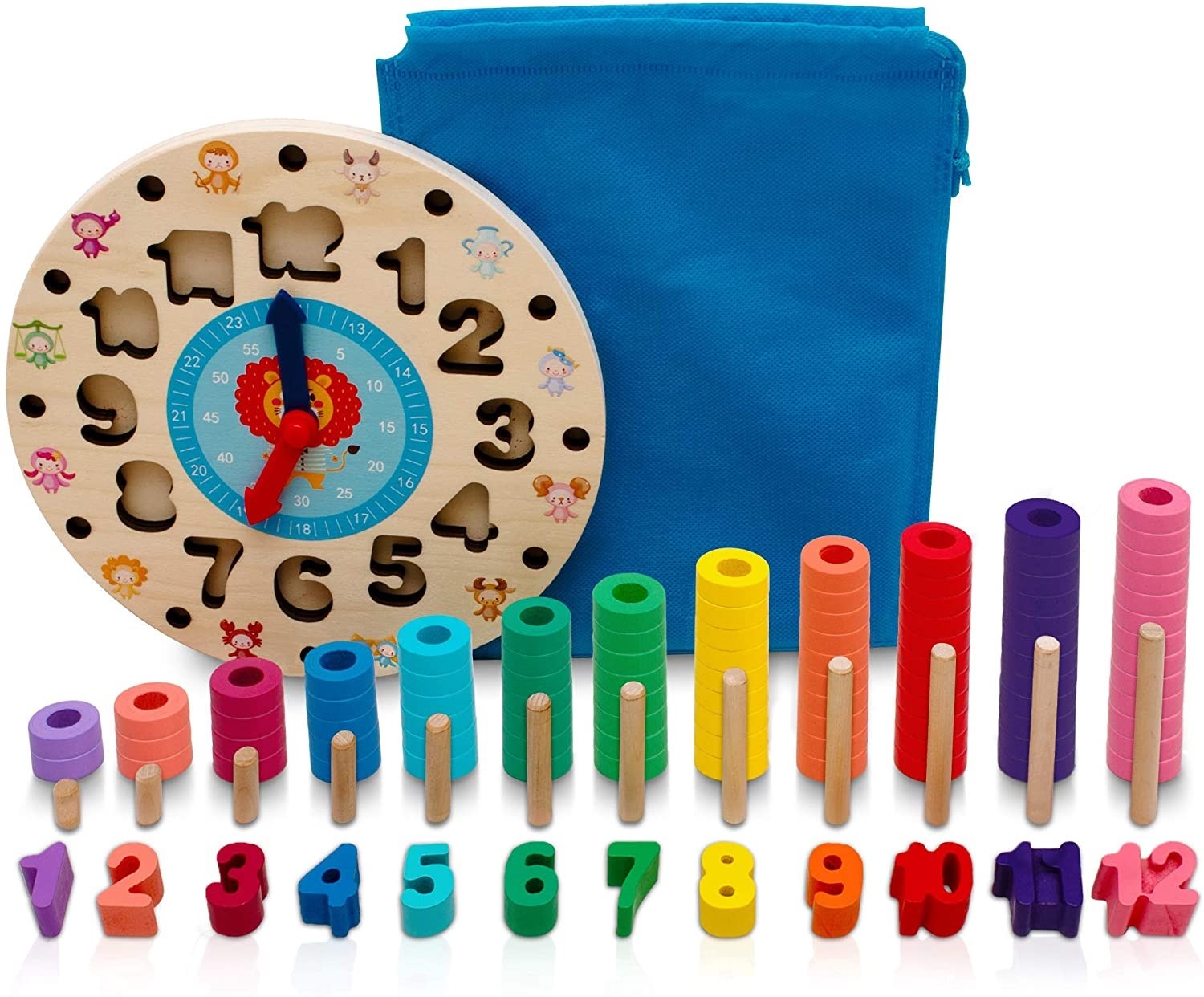 JUEGO MADERA RELOJ ENCAJE ZK-165 - 4