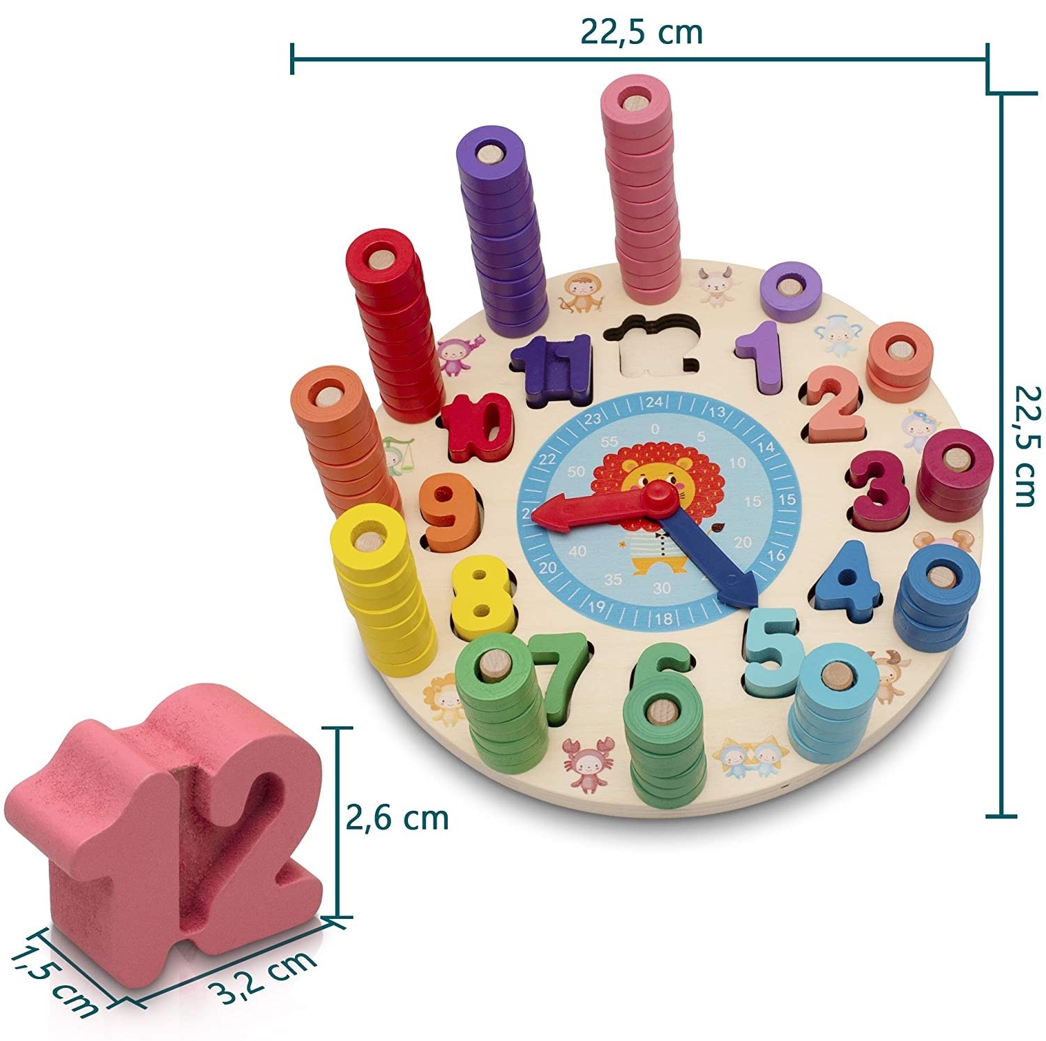 JUEGO MADERA RELOJ ENCAJE ZK-165 - 6