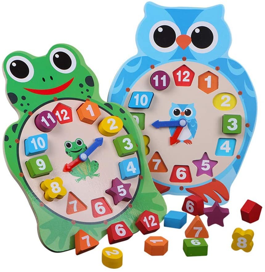 JUEGO MADERA RELOJ ENCAJE BUHO O RANA XK-43 - 3