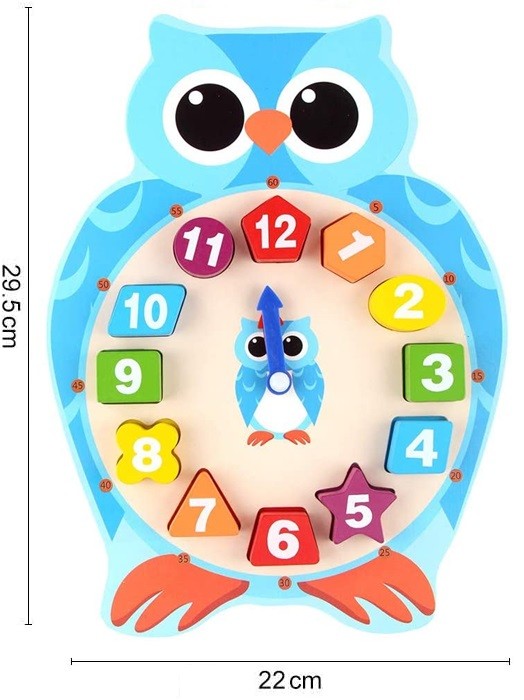 JUEGO MADERA RELOJ ENCAJE BUHO O RANA XK-43 - 5