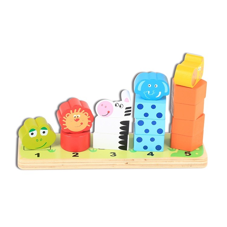JUEGO DIDÁCTICO MADERA ENCAJE APILAR ANIMALES - 2