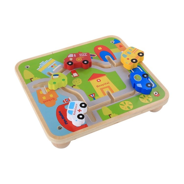JUEGO DIDACTICO MADERA LABERINTO VEHICULOS - 3