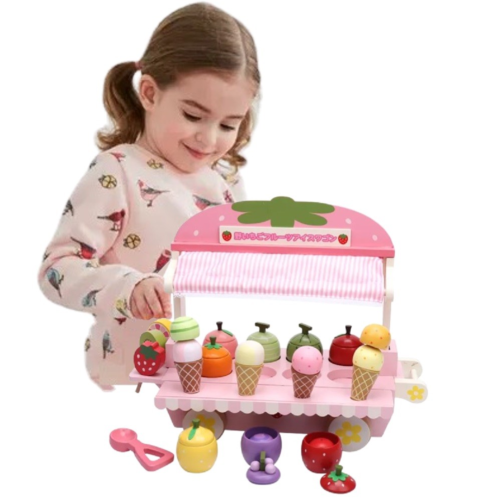 JUEGO MADERA CARRITO HELADOS - 2