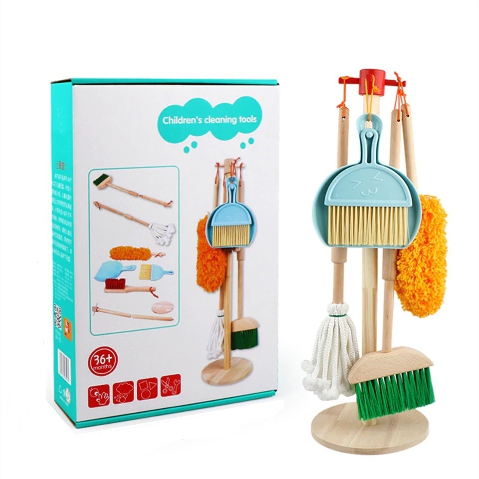 JUEGO MADERA SET ASEO LIMPIEZA - 3