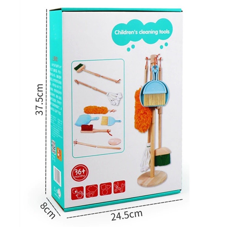 JUEGO MADERA SET ASEO LIMPIEZA - 5