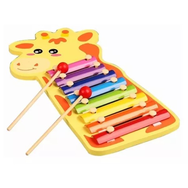 JUGUETE DIDACTICO MADERA MUSICAL XILOFONO 8 TONOS ANIMALES ZK-118 - 3