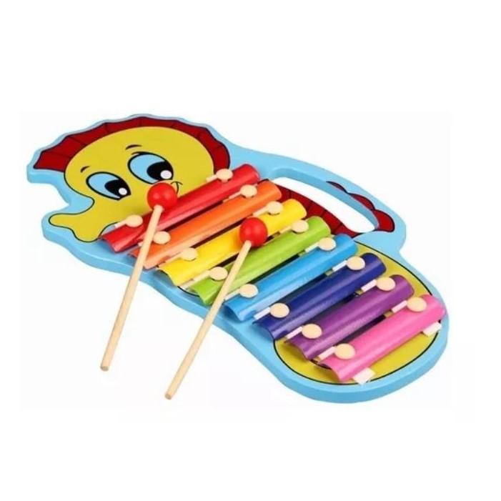 JUGUETE DIDACTICO MADERA MUSICAL XILOFONO 8 TONOS ANIMALES ZK-118 - 5