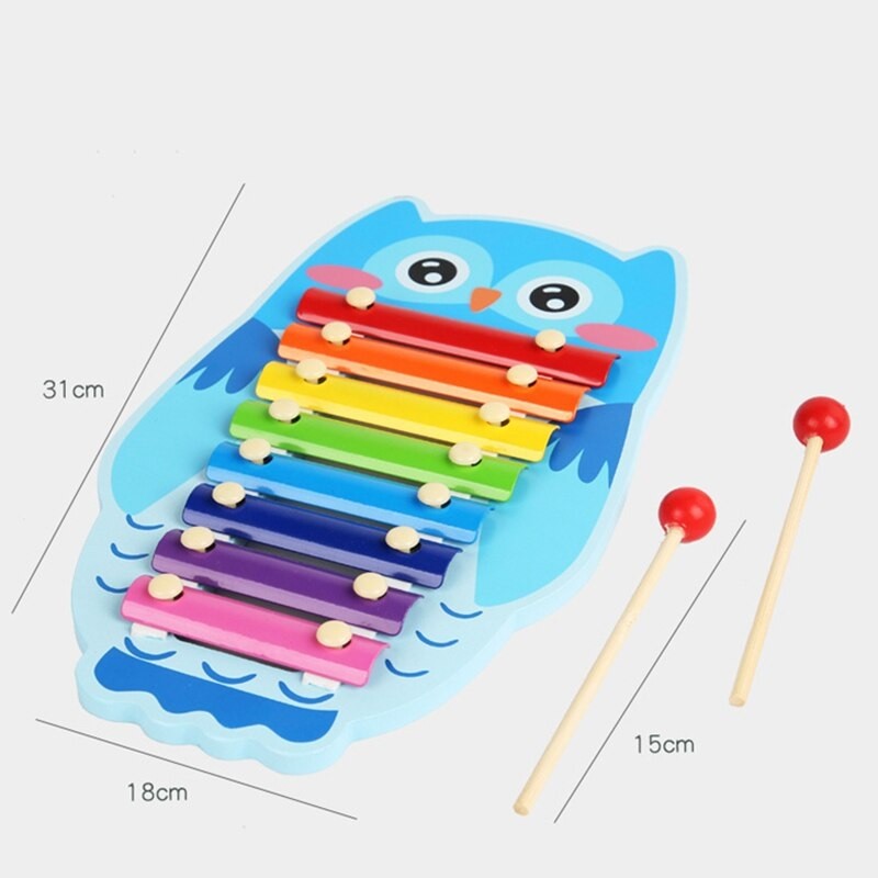 JUGUETE DIDACTICO MADERA MUSICAL XILOFONO 8 TONOS ANIMALES ZK-118 - 8