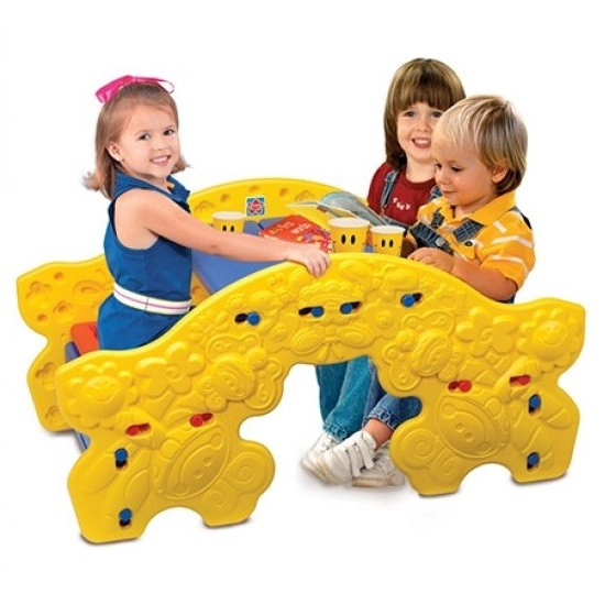 MESA INFANTIL PICNIC CON BANQUETAS Y BALANCIN - 3