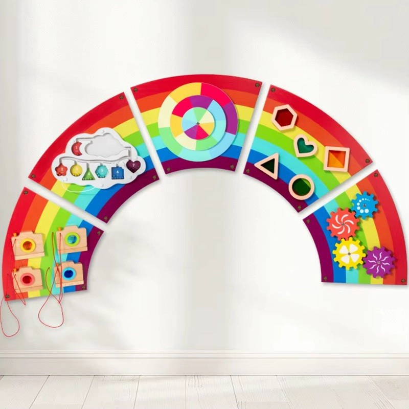 JUEGO PARED MADERA DISEÑO ARCOIRIS 120CM - 2