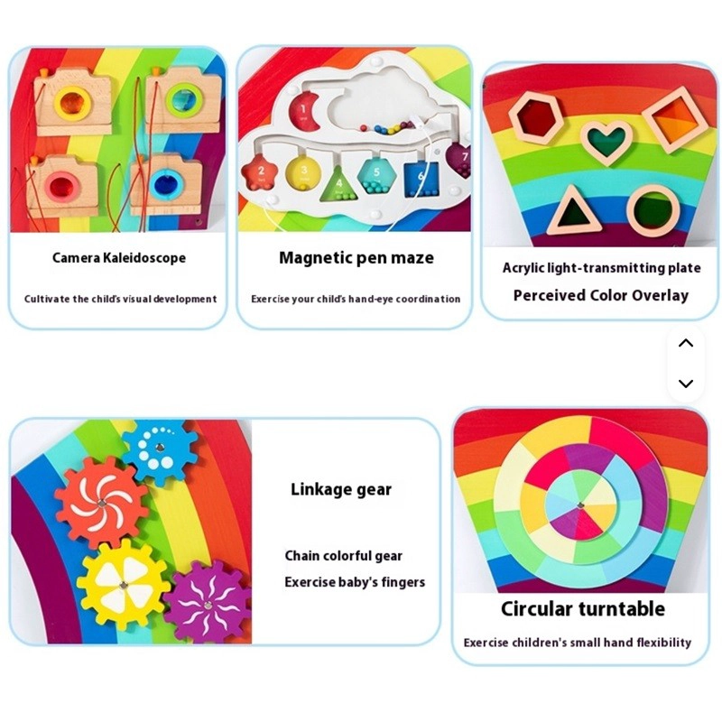 JUEGO PARED MADERA DISEÑO ARCOIRIS 120CM - 3