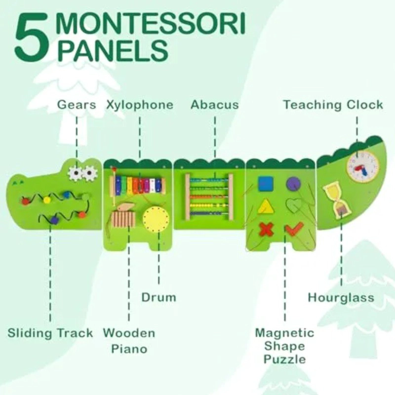 JUEGO PARED MADERA DISEÑO CAIMAN - 2