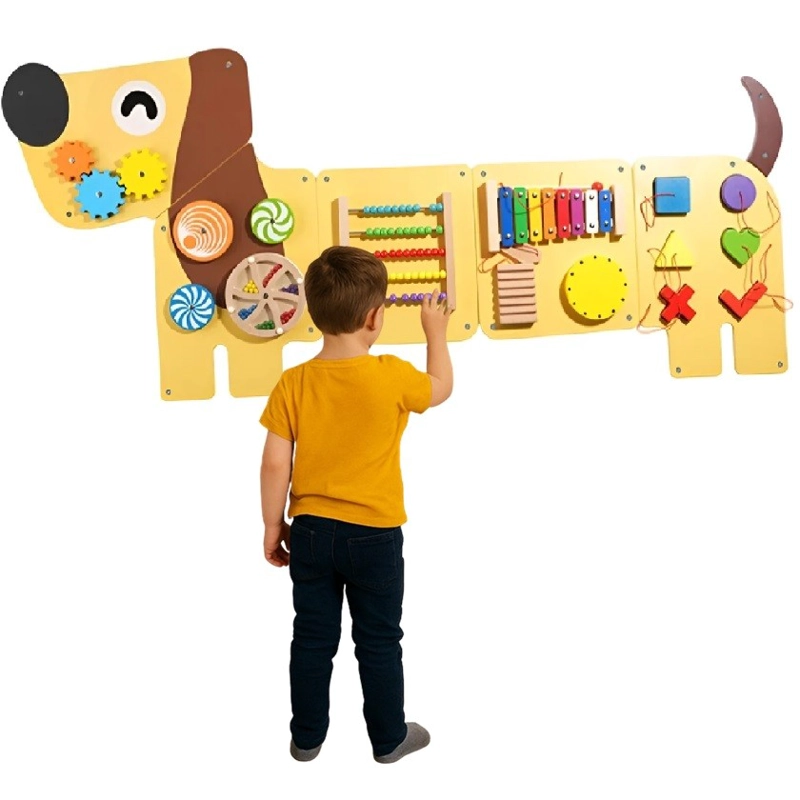 JUEGO PARED MADERA DISEÑO PERRO - 1