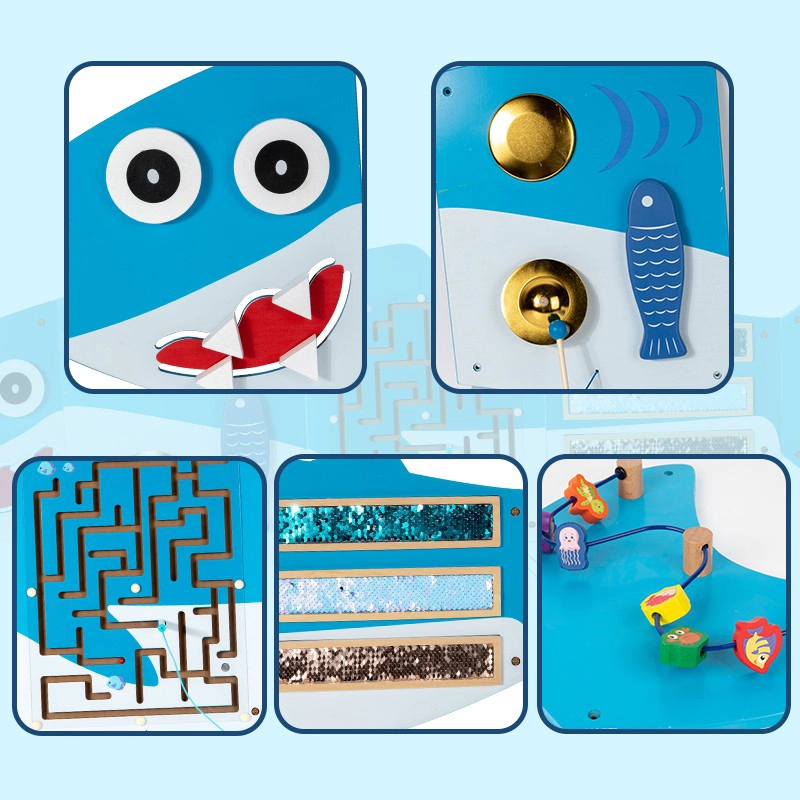 JUEGO PARED MADERA DISEÑO TIBURON - 2