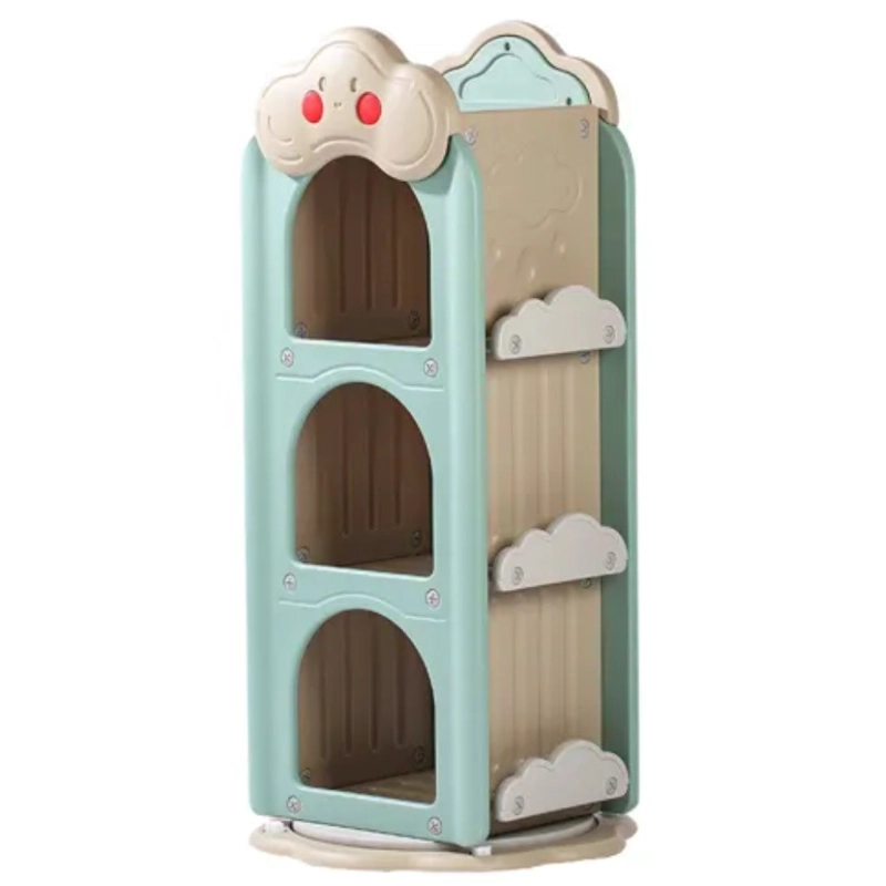 MUEBLE INFANTIL ESTANTE COMPARTIMENTOS Y REVISTEROS GIRATORIO VERDE - 4