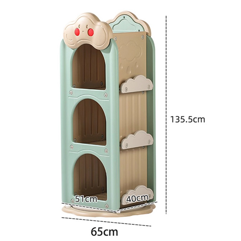 MUEBLE INFANTIL ESTANTE COMPARTIMENTOS Y REVISTEROS GIRATORIO VERDE - 6