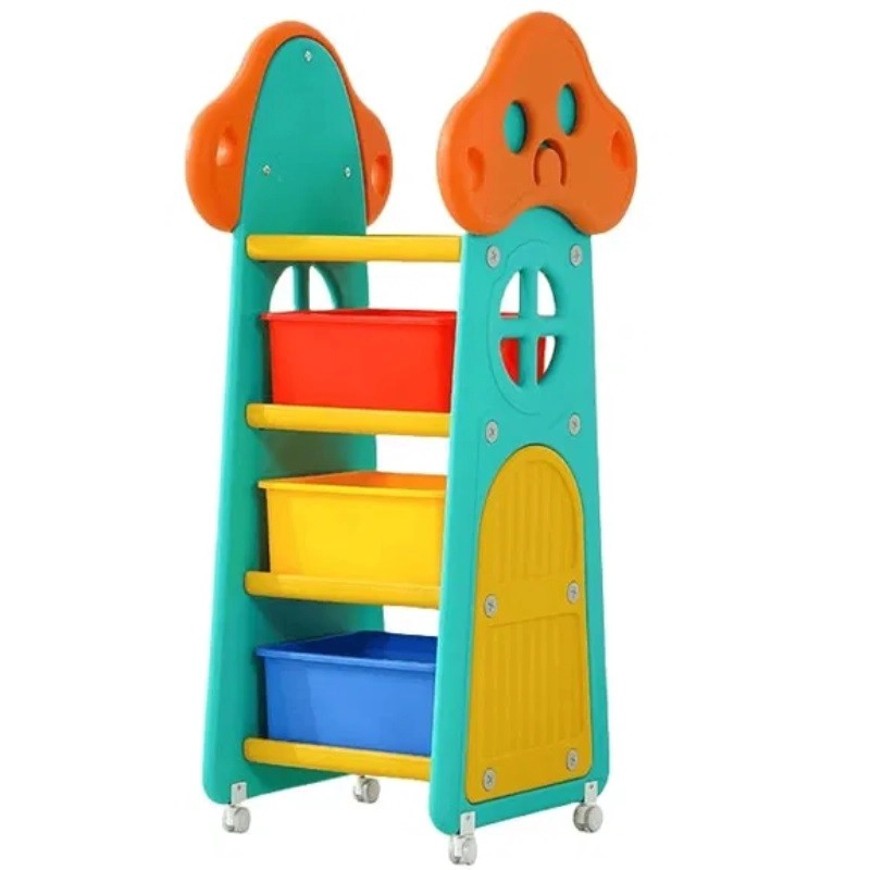 MUEBLE INFANTIL ESTANTE CON RUEDAS REPISAS Y CAJAS CALIPSO - 1