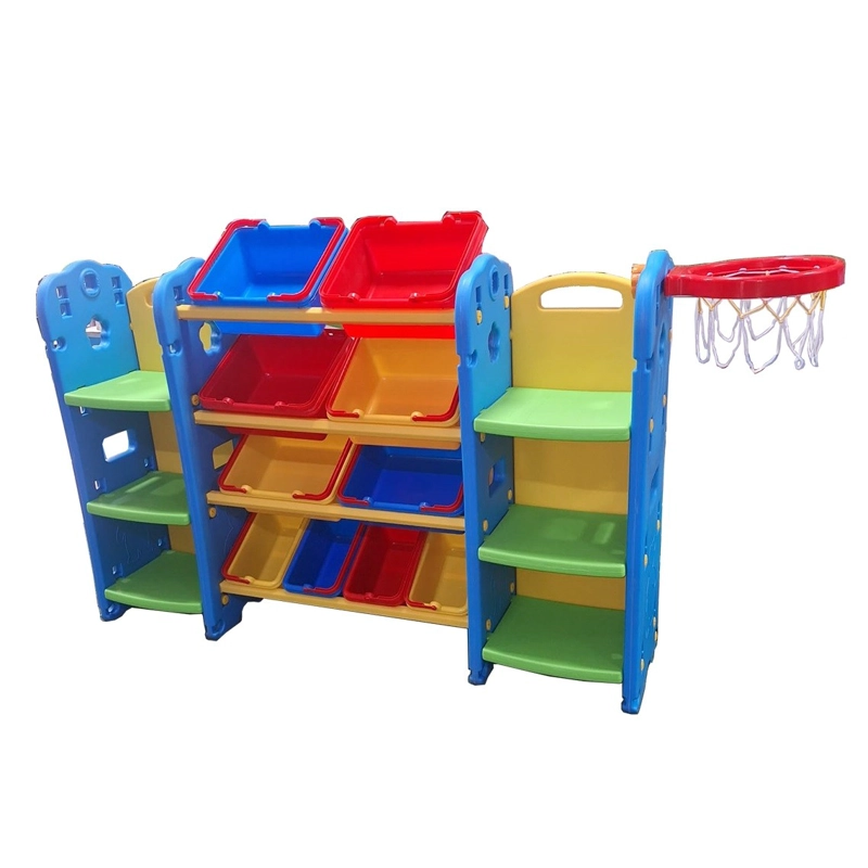 MUEBLE INFANTIL PLASTICO 10 CAJAS 6 REPISAS ARO BASKETBALL - 1