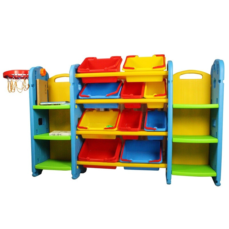 MUEBLE INFANTIL PLASTICO 10 CAJAS 6 REPISAS ARO BASKETBALL - 2