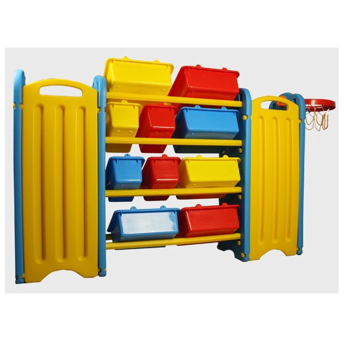 MUEBLE INFANTIL PLASTICO 10 CAJAS 6 REPISAS ARO BASKETBALL - 3