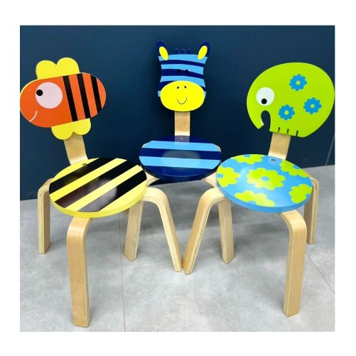 SILLA INFANTIL RESISTENTE MADERA DISEÑO CEBRA - 2