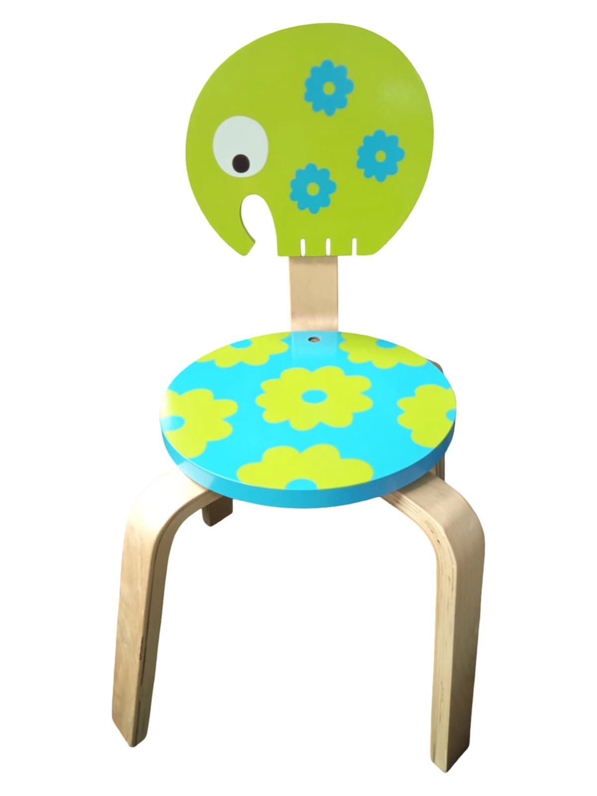 SILLA INFANTIL RESISTENTE MADERA DISEÑO ELEFANTE - 1