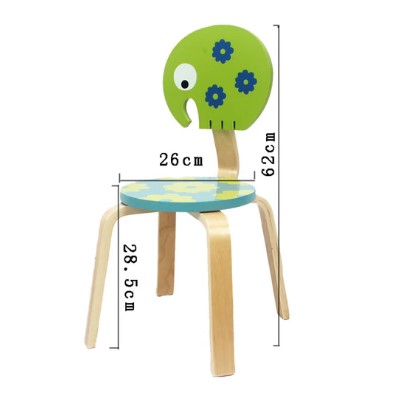 SILLA INFANTIL RESISTENTE MADERA DISEÑO ELEFANTE - 2