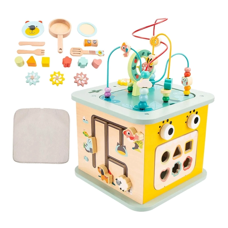 JUEGO DIDACTICO MADERA CUBO CENTRO DE ACTIVIDADES MULTIFUNCIONAL - 2