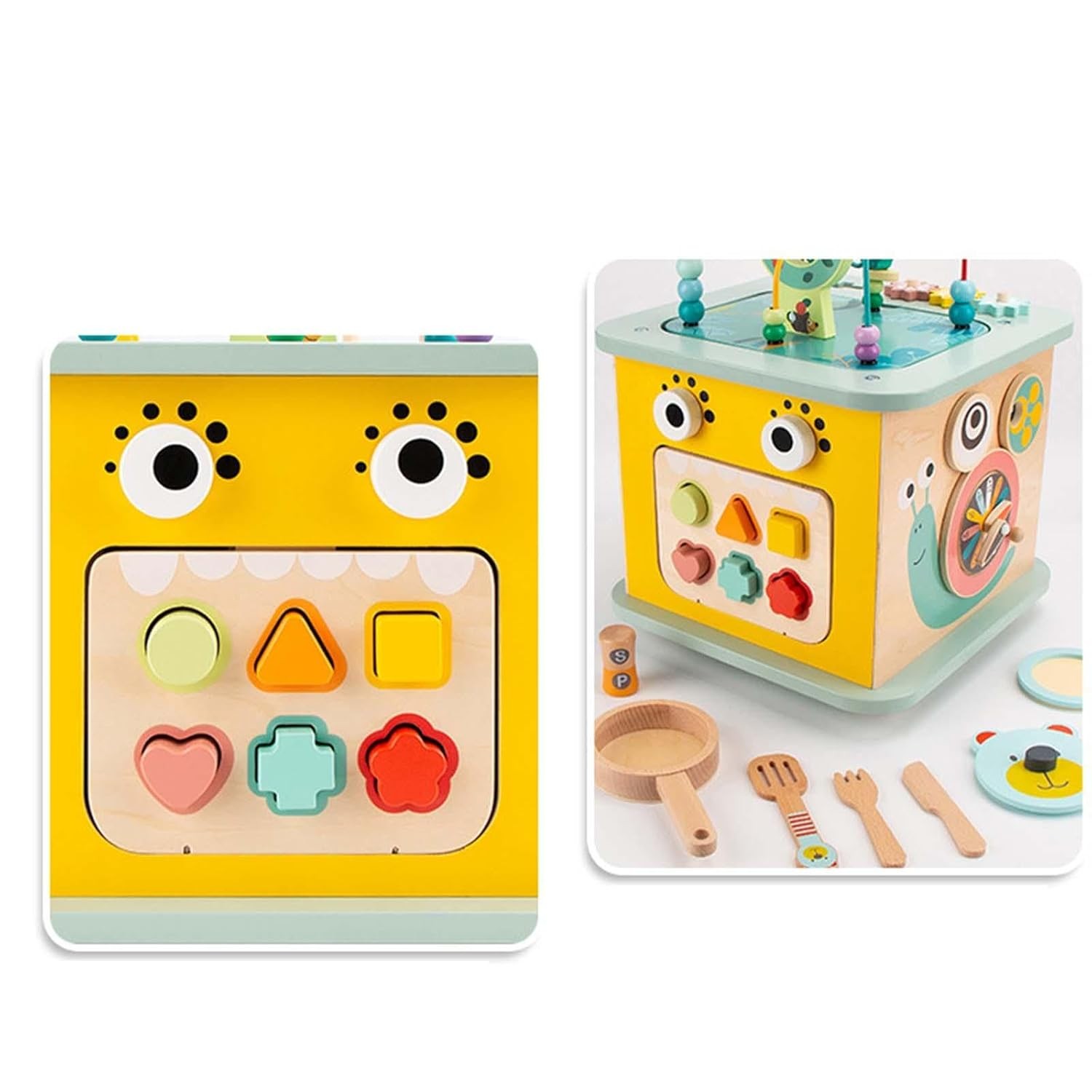 JUEGO DIDACTICO MADERA CUBO CENTRO DE ACTIVIDADES MULTIFUNCIONAL - 6