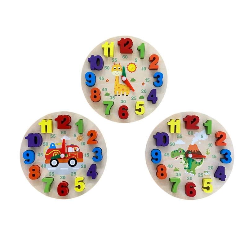 JUEGO MADERA RELOJ ENCAJE MONTESSORI JIRAFA - 2