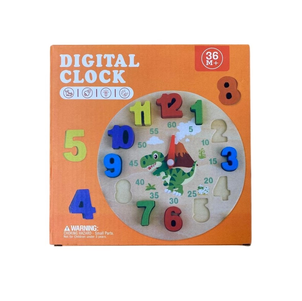 JUEGO MADERA RELOJ ENCAJE MONTESSORI JIRAFA - 3