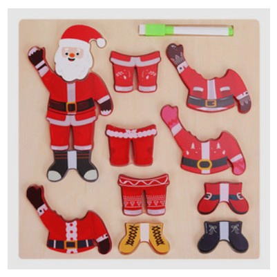 JUEGO DE VESTIR CON ROPA INTERCAMBIABLE Y PIZARRA SANTA CLAUS - 1