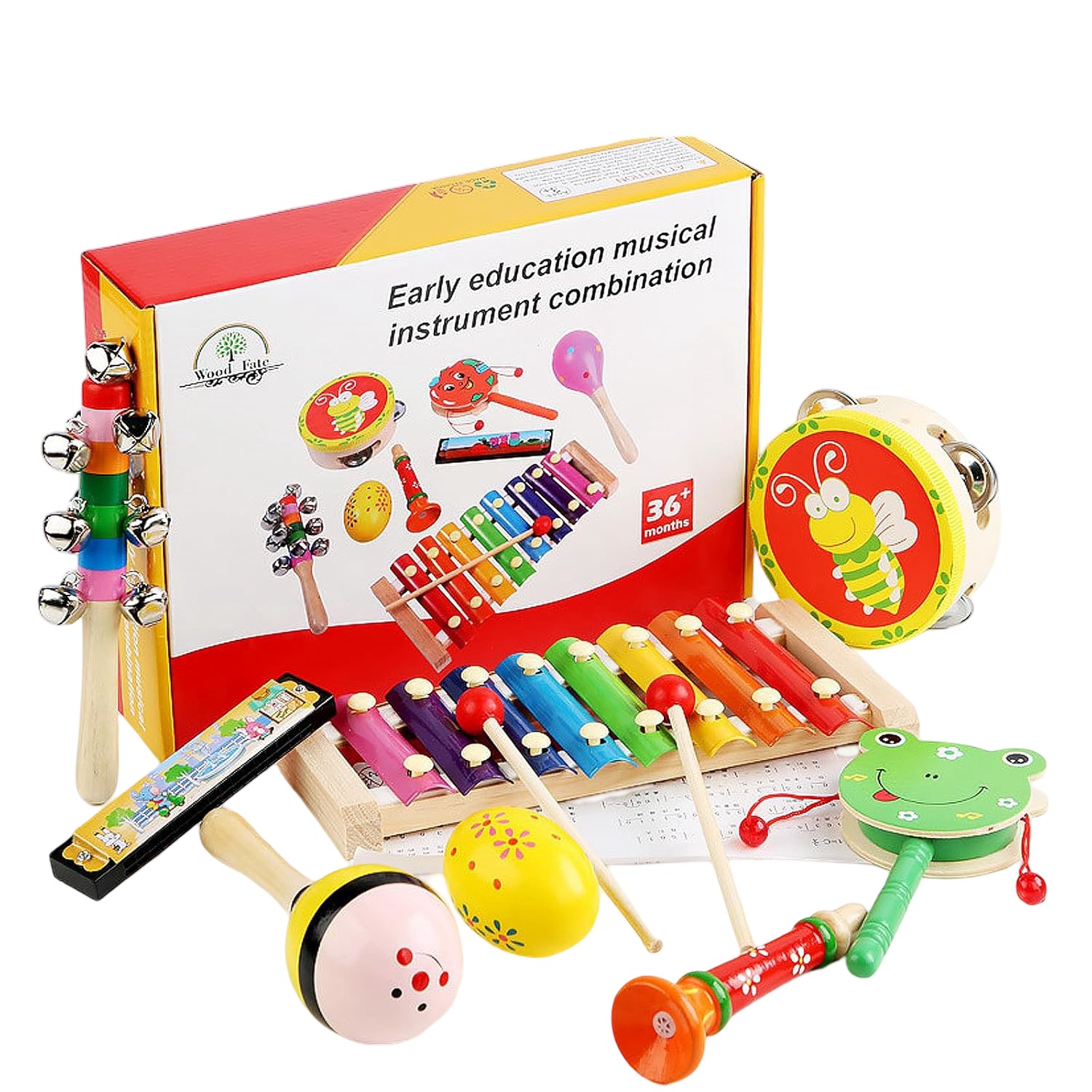 JUGUETE DIDACTICO MADERA MUSICAL SET 8 INSTRUMENTOS - 1