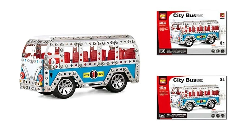 KIT DE ARMADO METALICO DE 443 PIEZAS: AUTOBUS - 1
