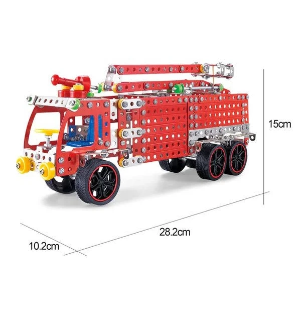 KIT DE ARMADO METALICO DE 528 PIEZAS: CAMION DE BOMBEROS - 1