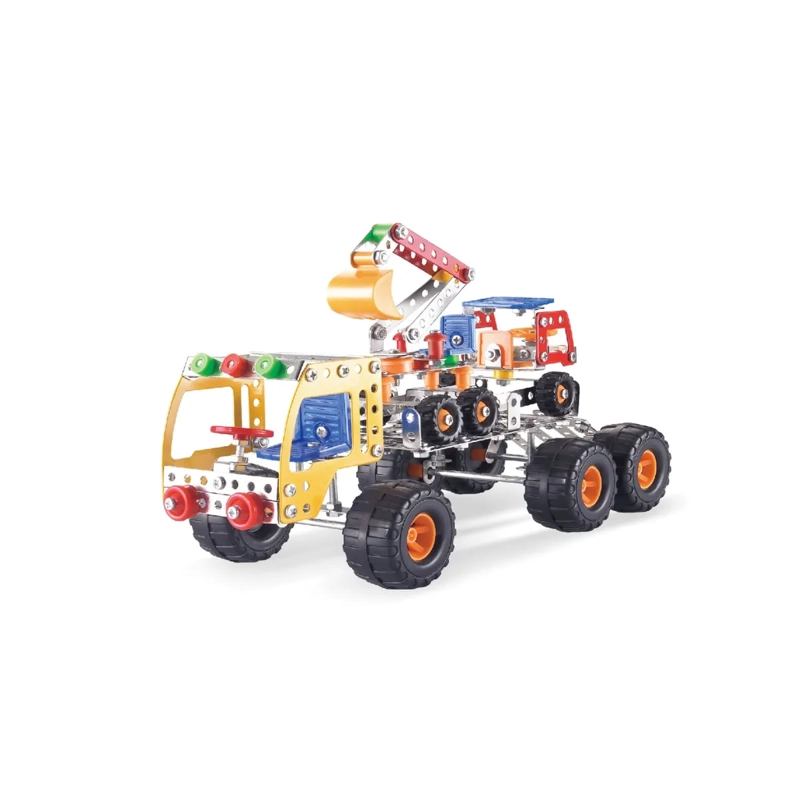 KIT DE ARMADO METALICO DE 287 PIEZAS (2 EN 1): MAQUINARIA PESADA - 1