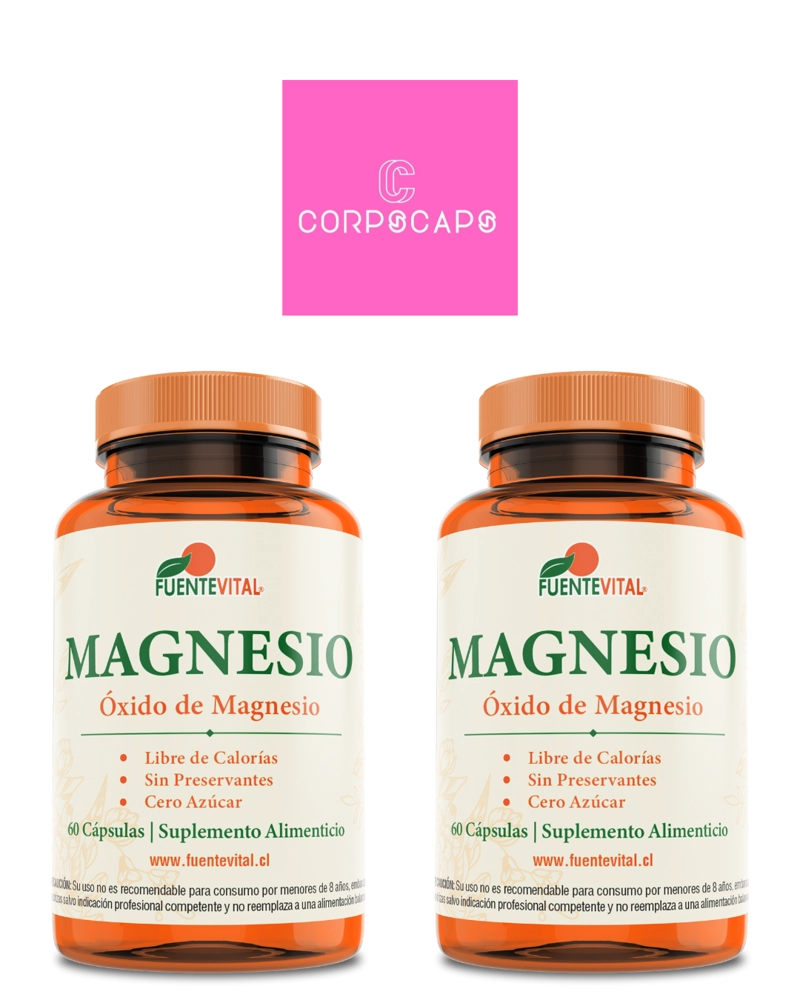 PACK DE 2 MAGNESIO  CAPSULA DURA 2 FRASCOS POR 60 CAPSULAS C/U FUENTE VITAL - 1