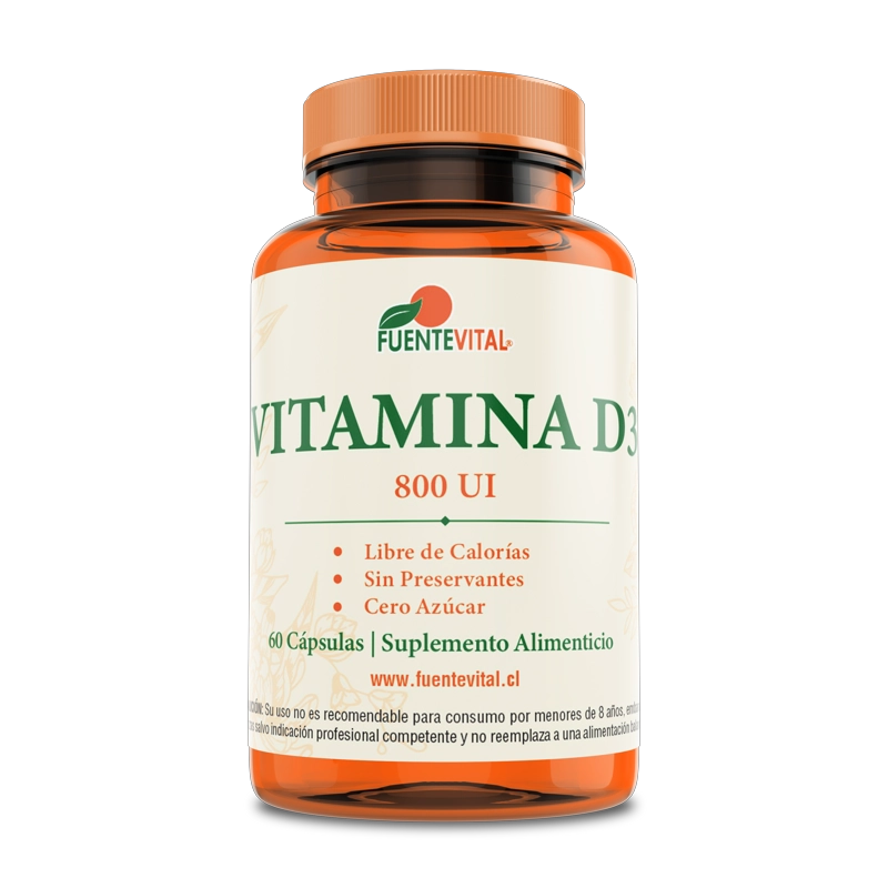 PACK DE 2 VITAMINA D3 CAPSULA DURA 2 FRASCOS POR 60 CAPSULAS C/U FUENTE VITAL - 4