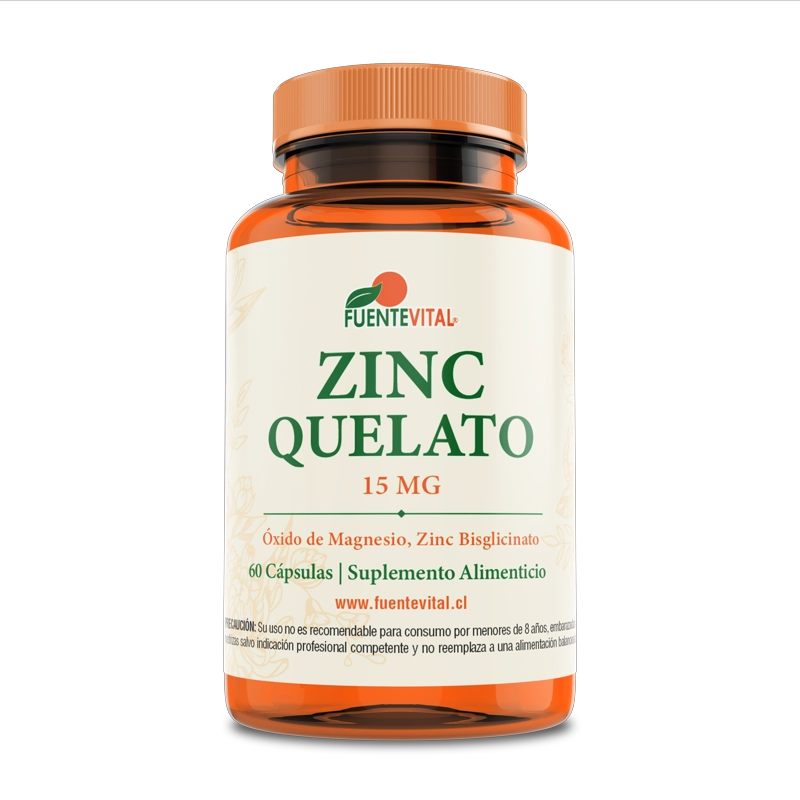 PACK DE 2 ZINC QUELATO CAPSULA DURA 2 FRASCOS POR 60 CAPSULAS C/U FUENTE VITAL - 4